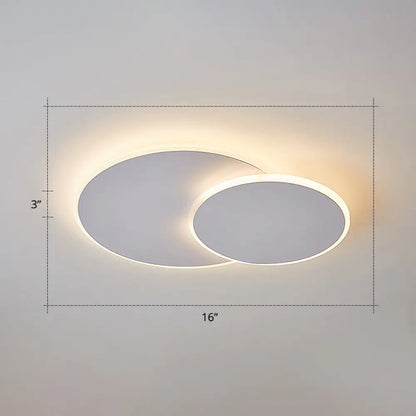 DecorBites™ DecorBites™ Dual Round Flushmount LED Ceiling Light - Minimalist Metal Surface Mounted for Bedroom