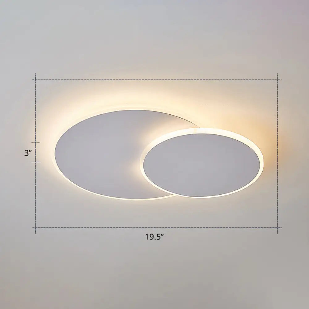 DecorBites™ DecorBites™ Dual Round Flushmount LED Ceiling Light - Minimalist Metal Surface Mounted for Bedroom