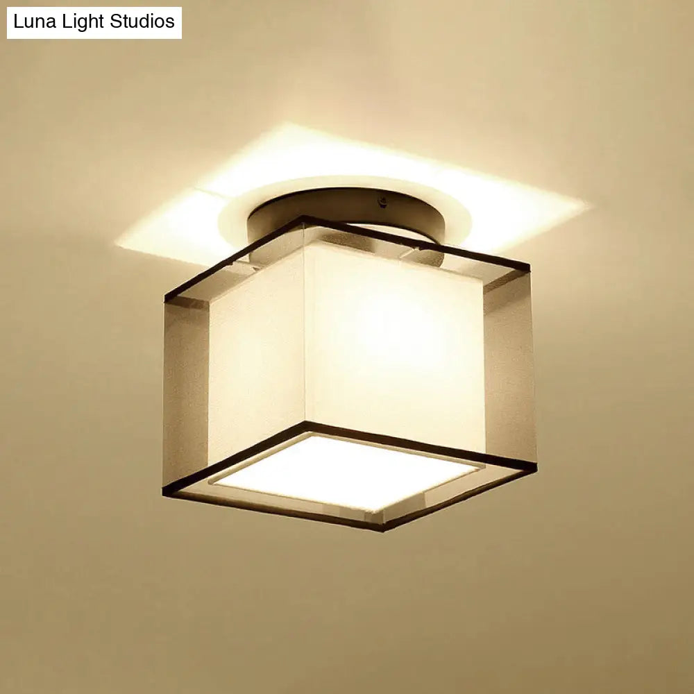 DecorBites™ DecorBites™ Dual-Shaded Corridor Ceiling Light - Modern Semi Flush Mount Fabric Lighting