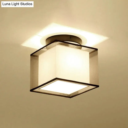 DecorBites™ DecorBites™ Dual-Shaded Corridor Ceiling Light - Modern Semi Flush Mount Fabric Lighting