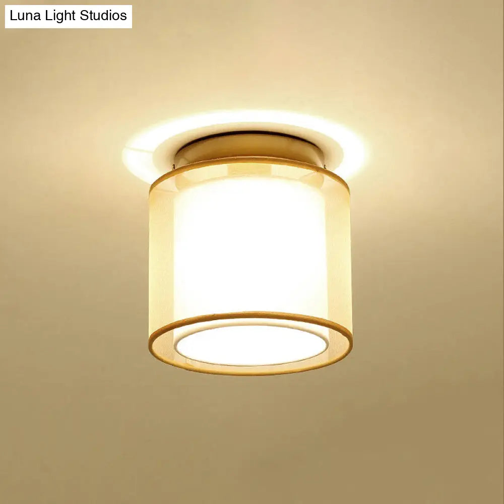 DecorBites™ DecorBites™ Dual-Shaded Corridor Ceiling Light - Modern Semi Flush Mount Fabric Lighting