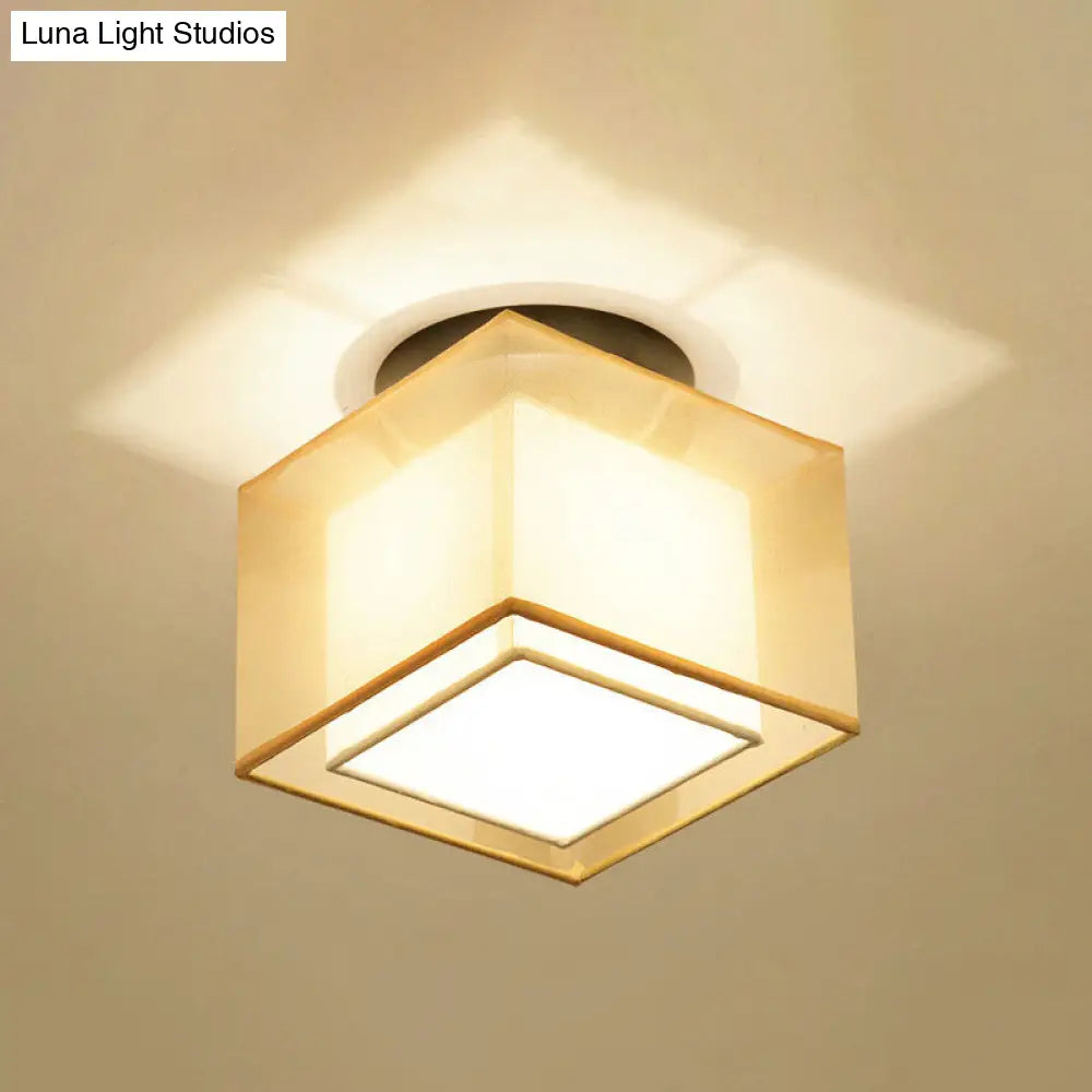 DecorBites™ DecorBites™ Dual-Shaded Corridor Ceiling Light - Modern Semi Flush Mount Fabric Lighting