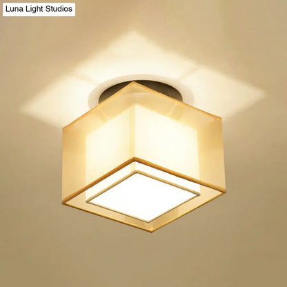DecorBites™ DecorBites™ Dual-Shaded Corridor Ceiling Light - Modern Semi Flush Mount Fabric Lighting