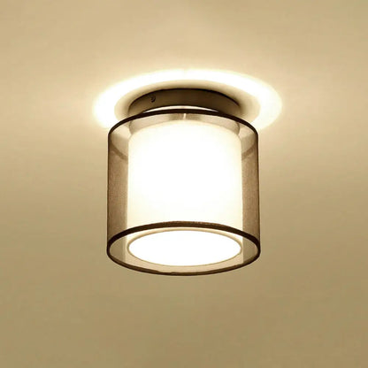 DecorBites™ DecorBites™ Dual-Shaded Corridor Ceiling Light - Modern Semi Flush Mount Fabric Lighting