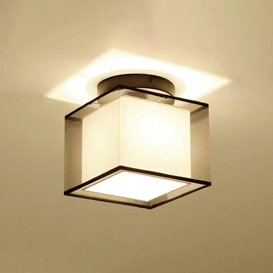 DecorBites™ DecorBites™ Dual-Shaded Corridor Ceiling Light - Modern Semi Flush Mount Fabric Lighting