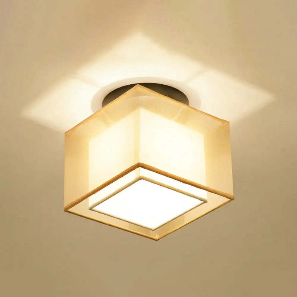 DecorBites™ DecorBites™ Dual-Shaded Corridor Ceiling Light - Modern Semi Flush Mount Fabric Lighting