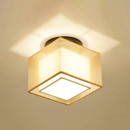 DecorBites™ DecorBites™ Dual-Shaded Corridor Ceiling Light - Modern Semi Flush Mount Fabric Lighting