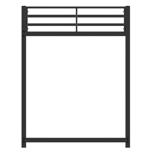 Cama Litera de Metal Doble sobre Doble, Cama Litera Baja con Escalera, Marco de Cama, Negro, Construcción de Acero Resistente, Diseño Seguro, Ensamblaje Fácil, Capacidad de 250 lb en la Cama Superior, Capacidad de 350 lb en la Cama Inferior