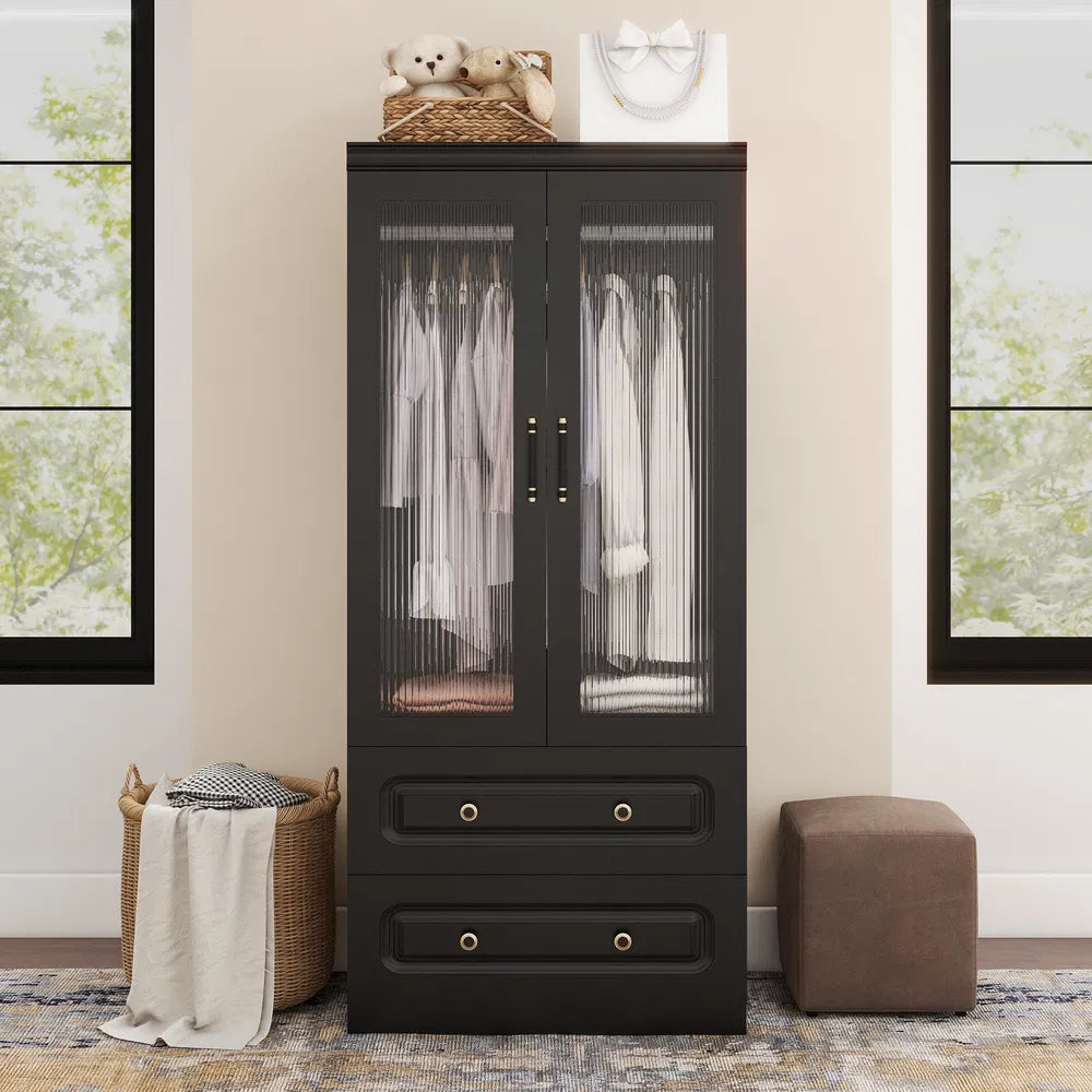 Slim White Glass Cabinet