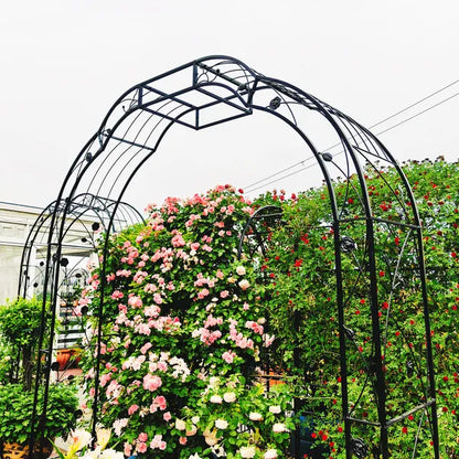 Metal Garden Arch W74.4'' X H98.4'' Garden Arbor Trellis Climbing Plants Support Rose Arch Outdoor Arch