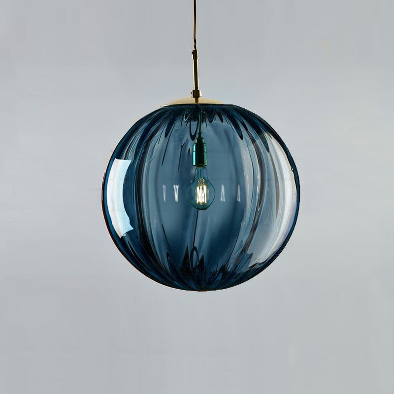 Blue Glass Art Chandelier