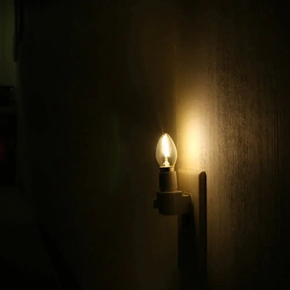 Lámpara de filamento LED regulable de vidrio transparente, luz tipo vela para comedor