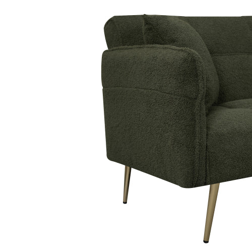 Grey Folding Armrest Sofa Green Quick-Convert