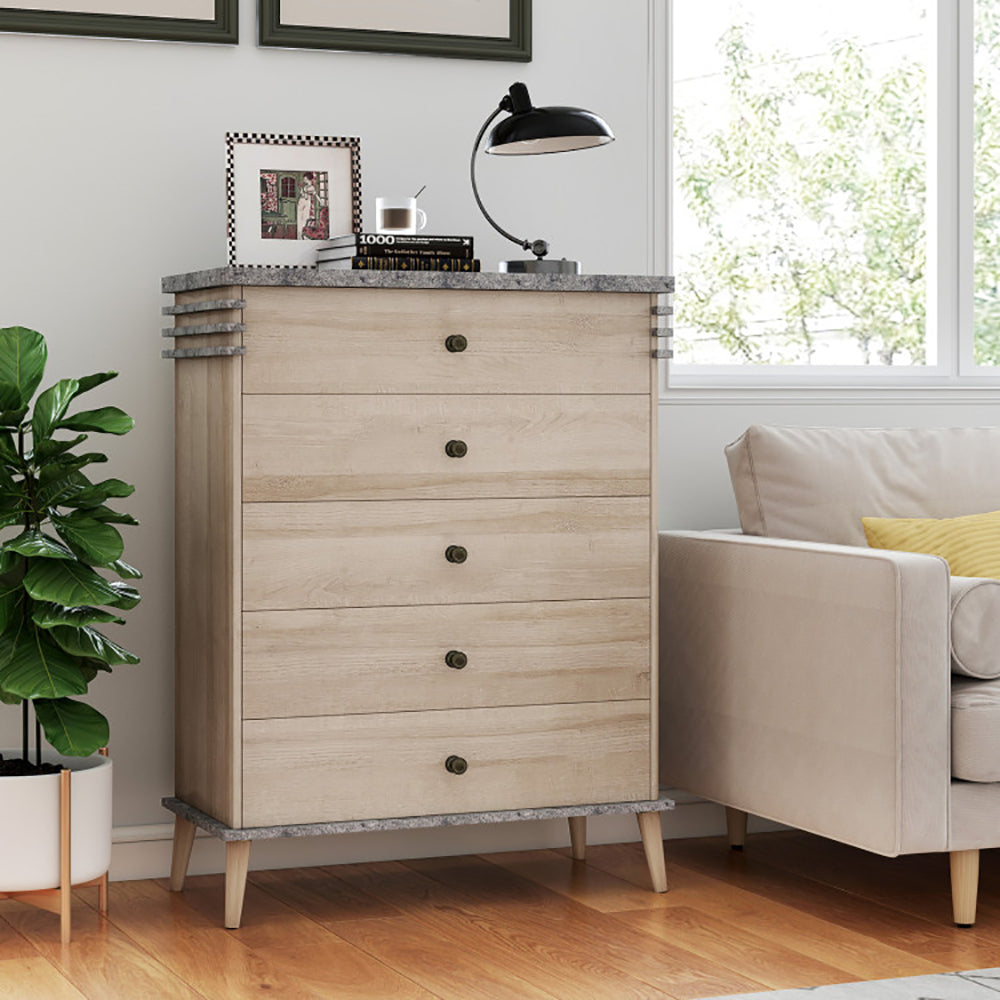 Antique Grey Tall Dresser