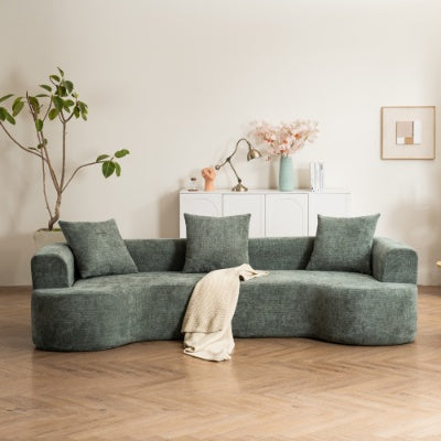 Corduroy Curved Sofa
