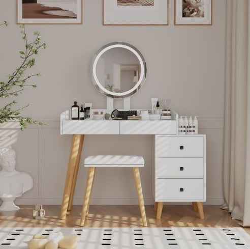 White Glass Vanity Table