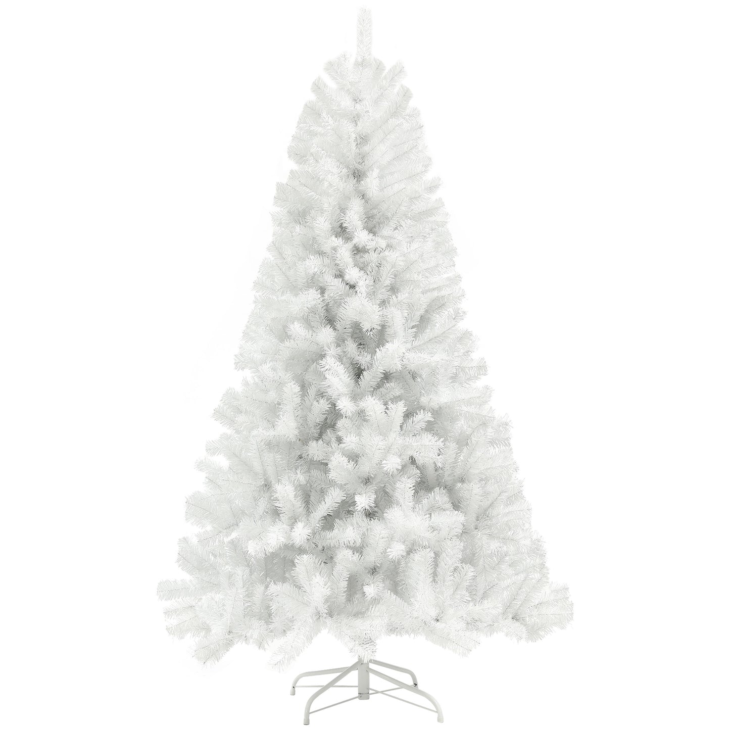 HOMCOM 9ft Tall Artificial Christmas Tree, Unlit Xmas Tree With 2132 Branch Tips, Auto Open, Steel Base, Holiday Decor For Home Office, White