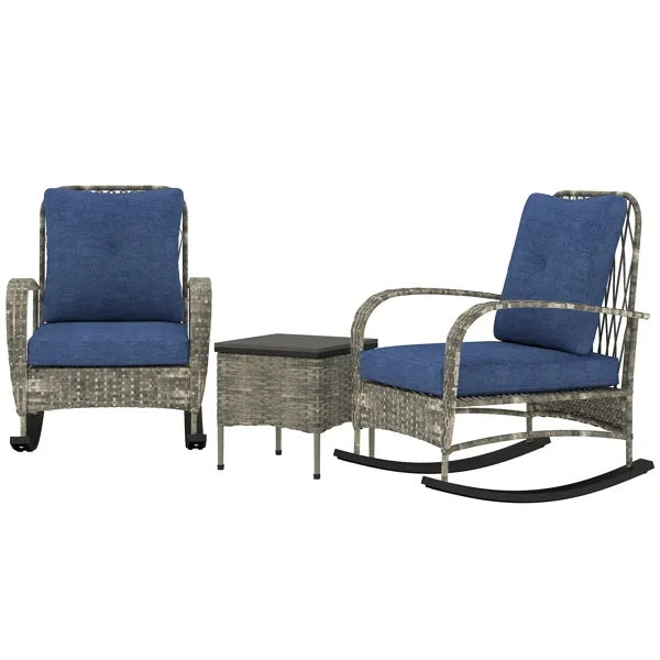 Gray Rattan Chaise Lounge