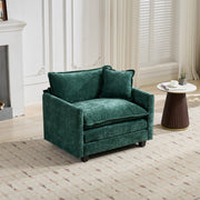 Sofá Nube de un Asiento, Reposabrazos No Incluidos, Sofá Seccional Moderno, para Sala de Estar, Dormitorio y Apartamento, Cojín de Asiento Tapizado en Doble Capa Cómodo, Tela Chenille Transpirable, Verde