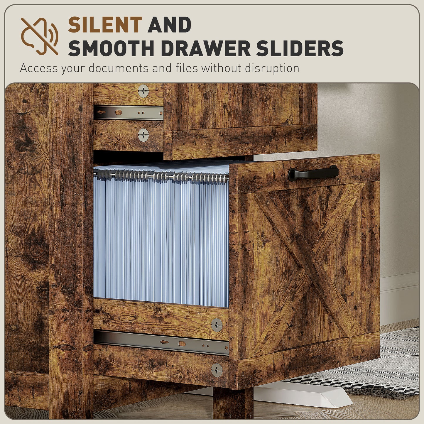 Vertical File Cabinet with 3 Drawers