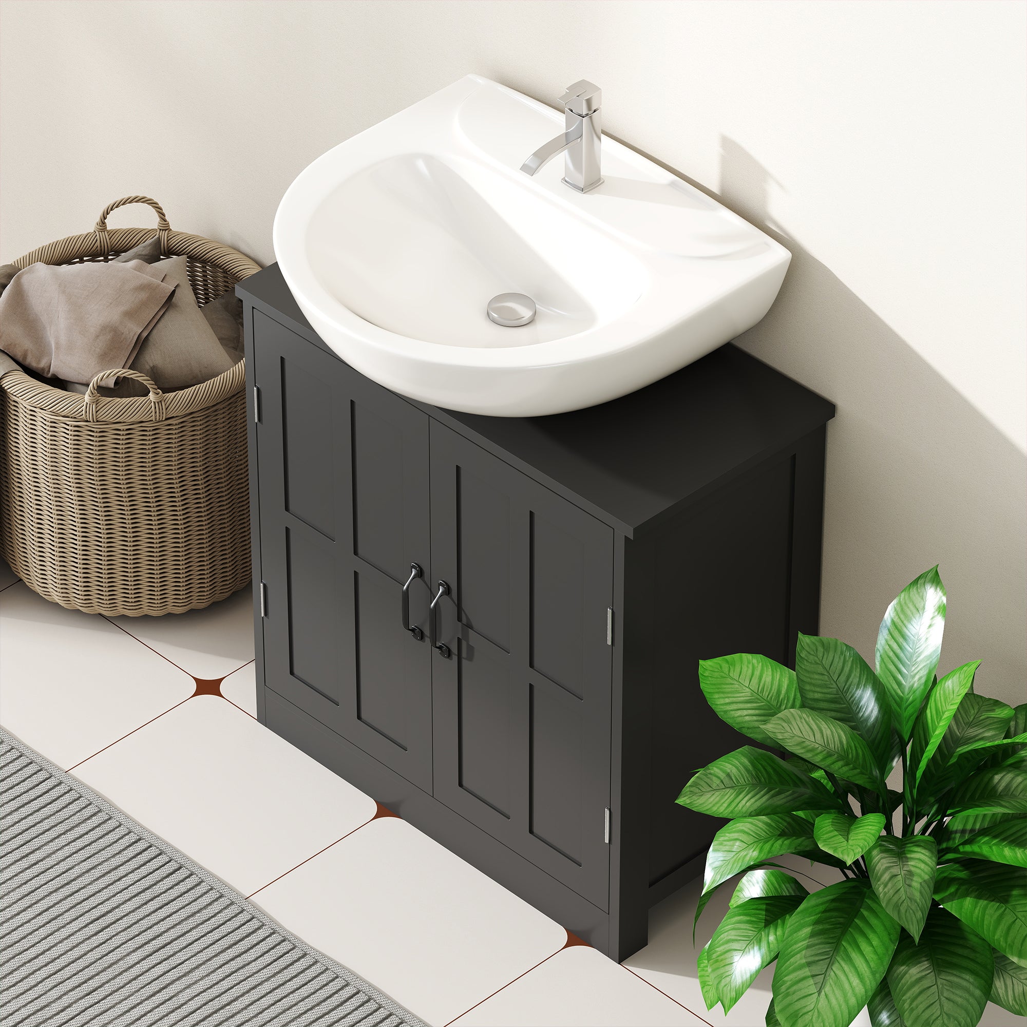 Black Bathroom Sink Cabinet