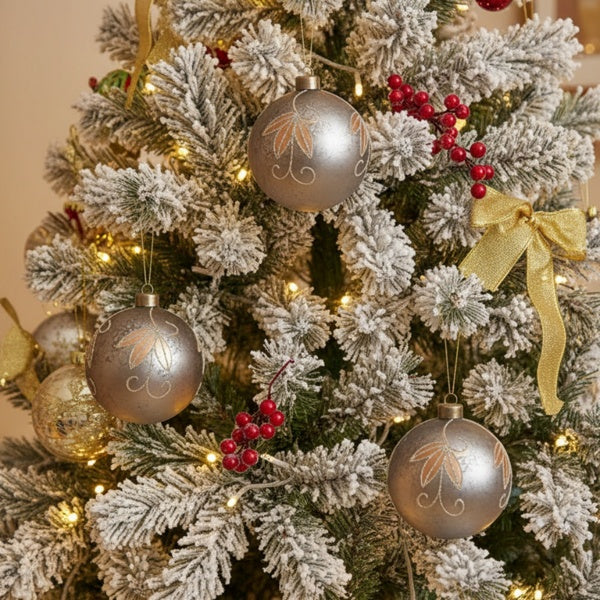 4-piece 4.7-inch Christmas Ball Ornaments, Glass Hanging Decorations For Holiday Tree And Party Decor, FBA Shipped, Prohibited From Sale On The Temu Platform