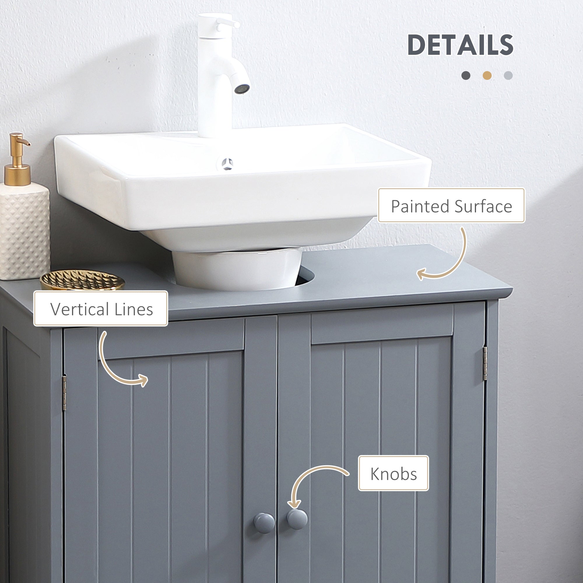 Gray Modern Sink Cabinet