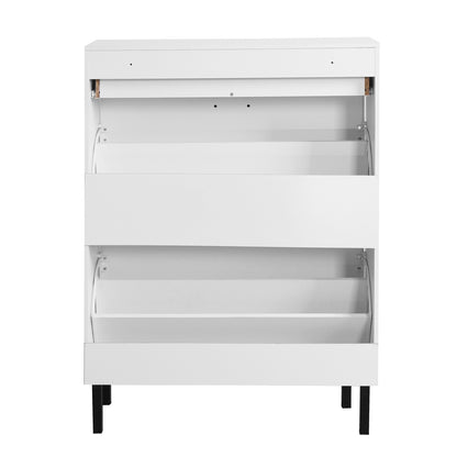 Modern Shoe Cabinet With Drawers & Metal Legs, Freestanding Storage Organizer