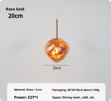 Simple Restaurant Single Head Glass Creative Chandelier