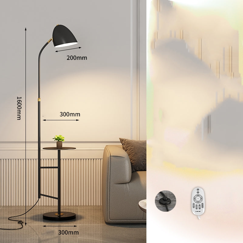 Black Marble Floor Lamp With Wireless Charging
