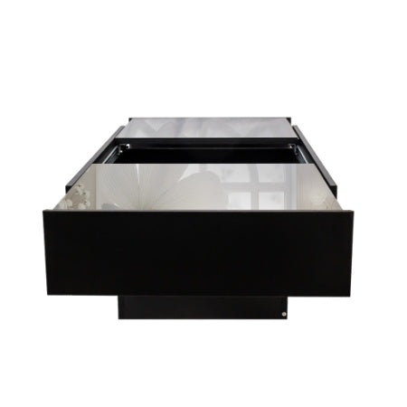 Mesa de Centro con Superficie Deslizante, Mesa Central con Compartimento de Almacenamiento Oculto, Mesa Extensible para Sala de Estar