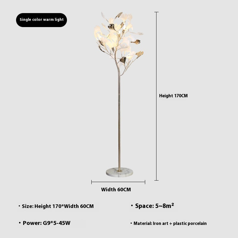 Marble Ginkgo Leaf Floor Lamp
