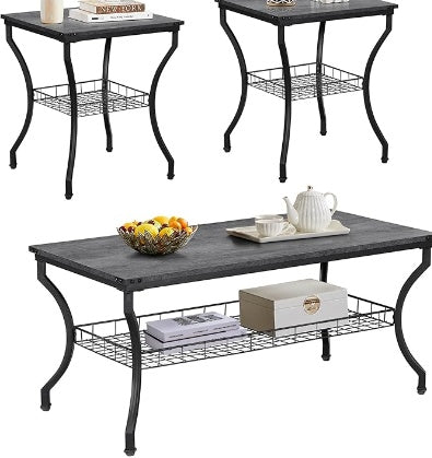 3-teiliges Wohnzimmer-Set, Couchtisch und Couchtisch