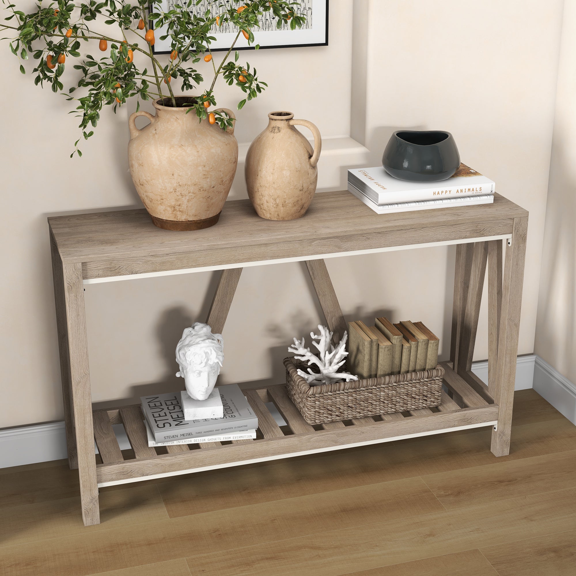 Retro Wood Console Table