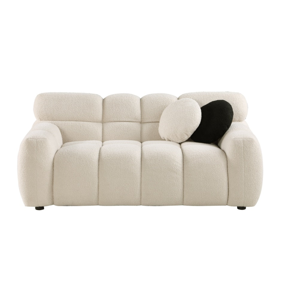 Beige Boucle Sofa