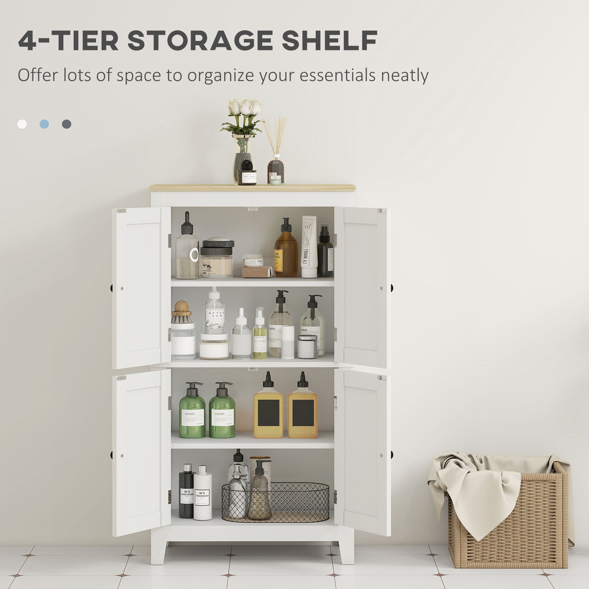 White Functional Storage Cabinet