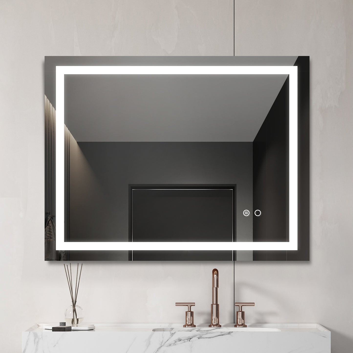 LED Bathroom Mirror With Touch Button Control