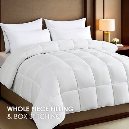 White Plump Duvet, Extra Large Checkered Quilting Luxury Hotel-grade For Bedrooms And Guesthouses. Ultra-soft Thickened Warmth, All-season Use. Simple Bohemian Style. Perfect Christmas Gift.