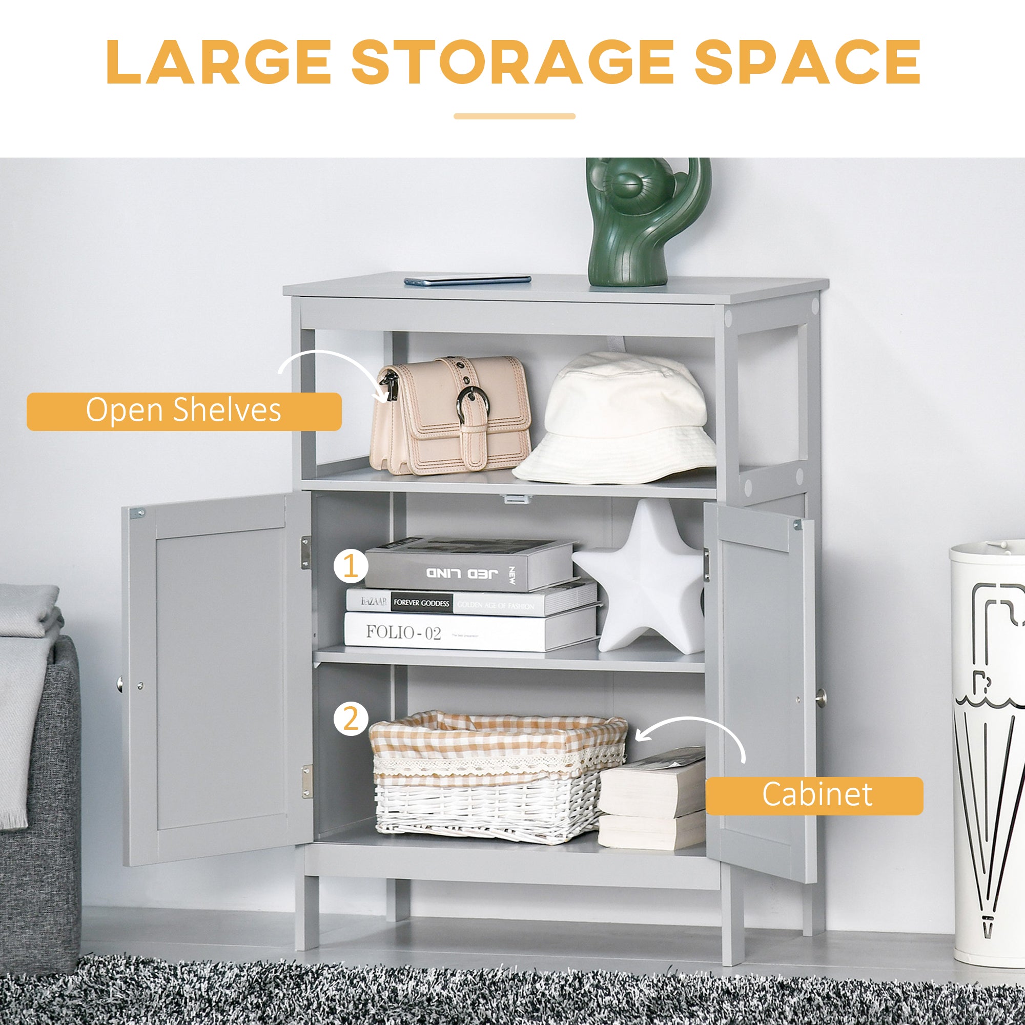 Grey Modern Bathroom Cabinet