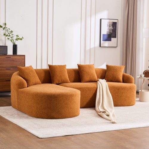 Grey Chenille Chaise Sofa