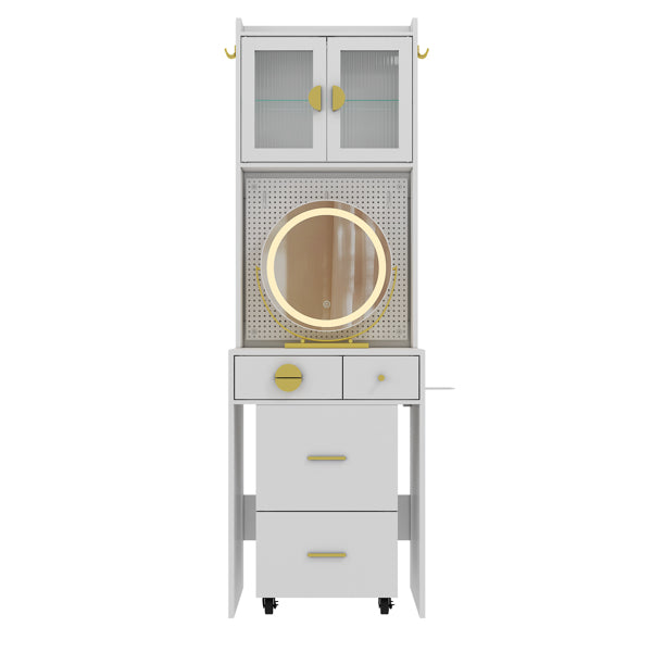 White Round Vanity Table