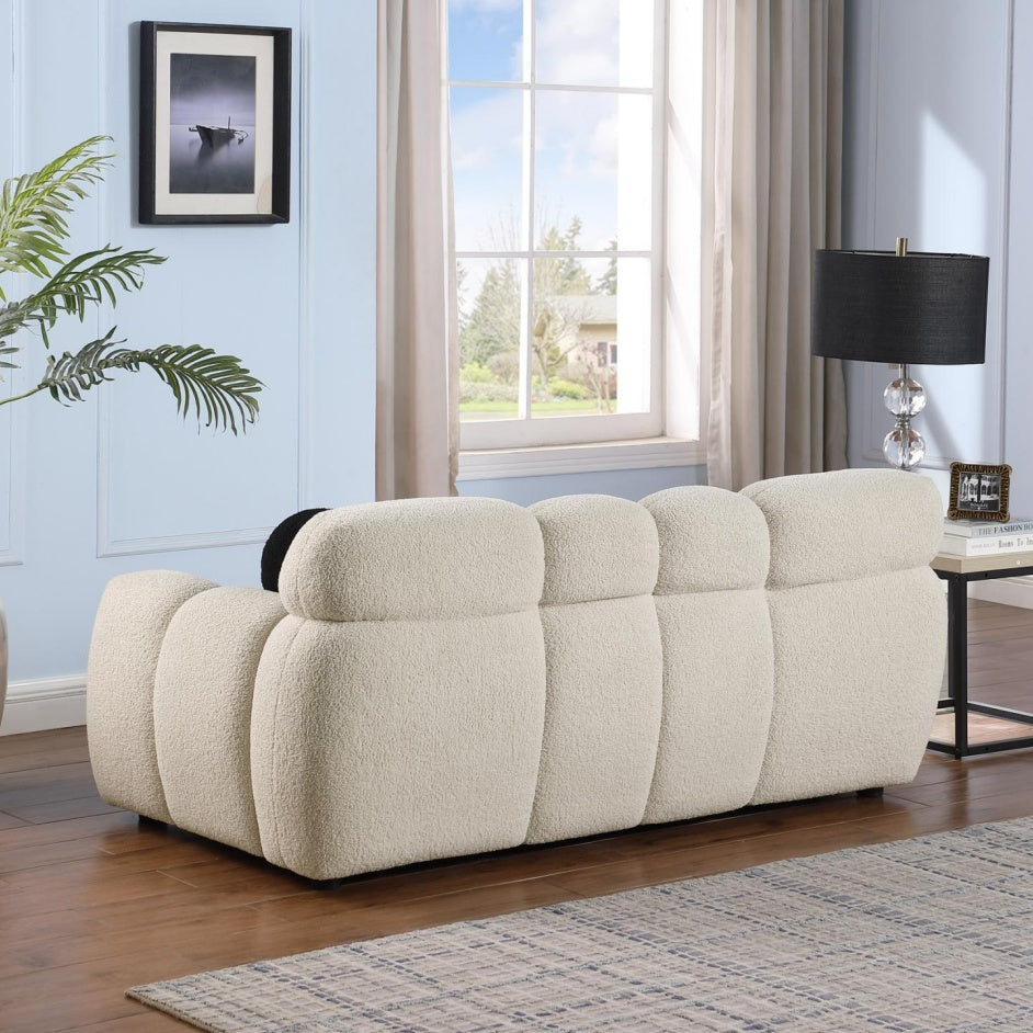 Beige Boucle Sofa