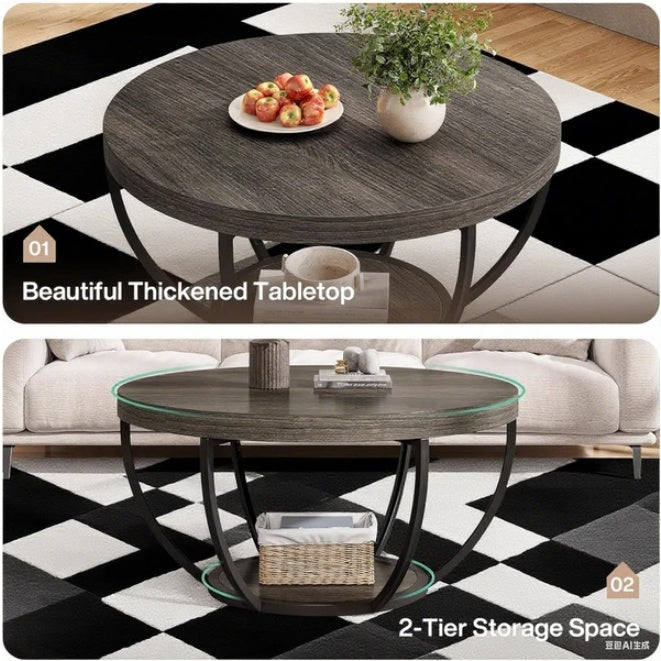 Off-White Wood Coffee Table