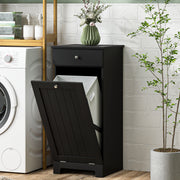 White Laundry Hamper Cabinet