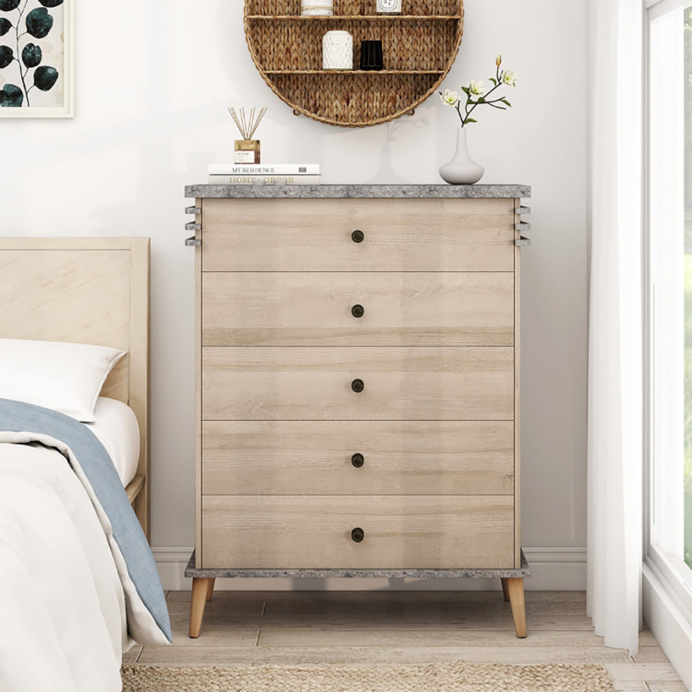 Antique Grey Tall Dresser