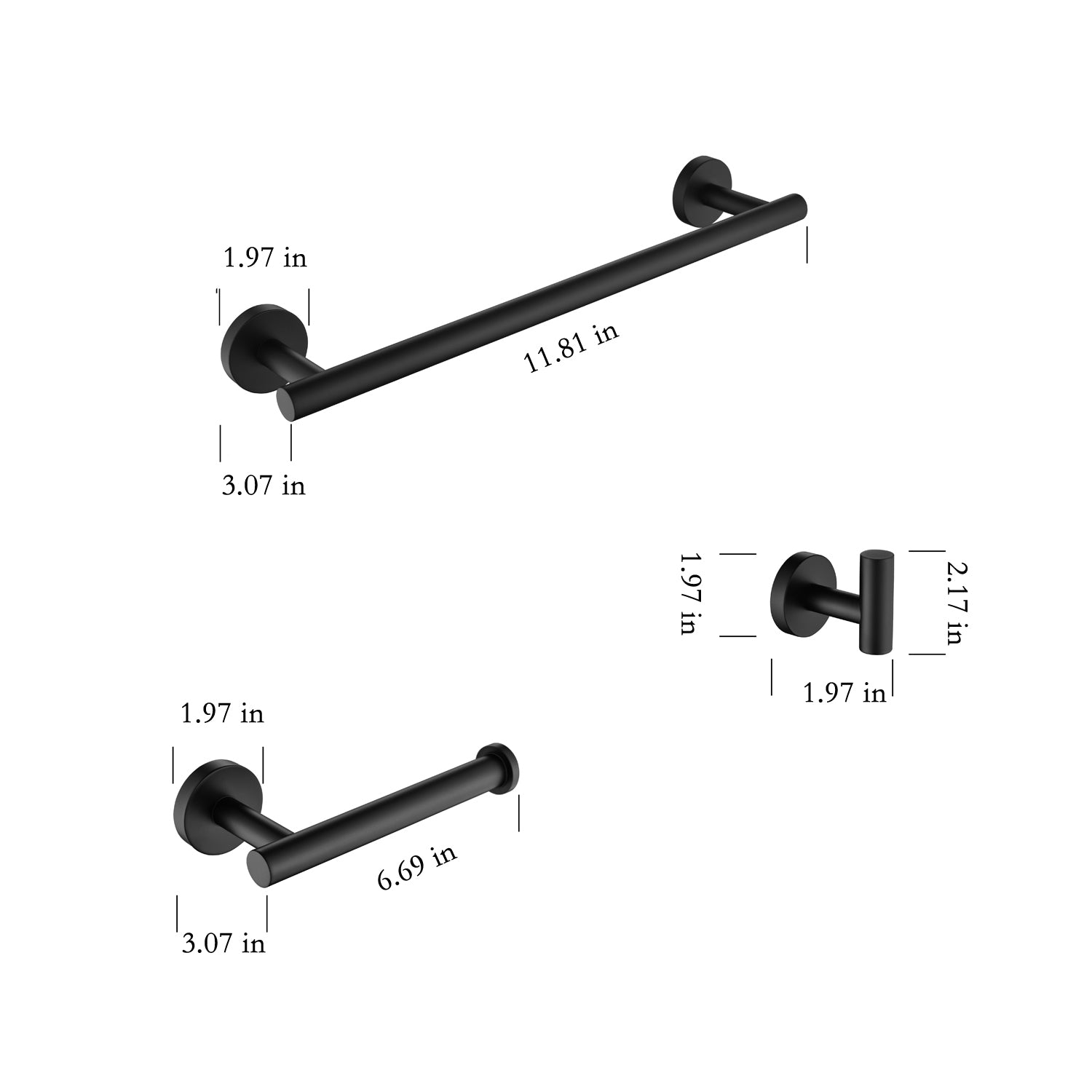 Brushed Nickel Towel Rails Set