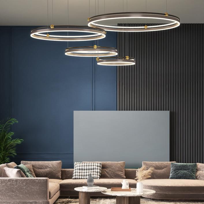 Brushed Aluminum Fish Chandelier