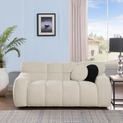 64.96 Length ,35.83inch Deepth ,human Body Structure For USA People, Marshmallow Sofa,boucle Sofa ,2 Seater, BEIGE BOUCLE