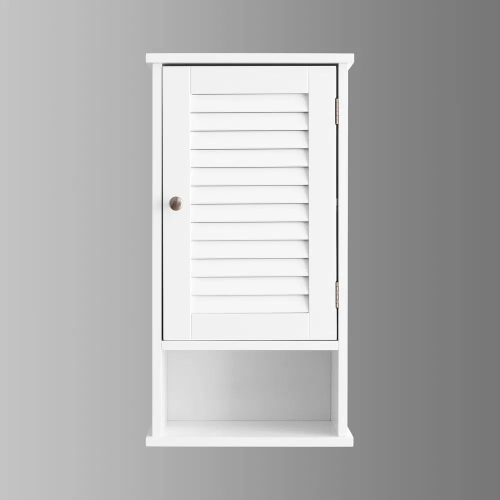 FRALIMK Medicine Cabinet, Hanging Cabinet With 3 Tiers, Single Louvered Door, Slim Wall Cabinet For Home Bathroom Bedroom, White