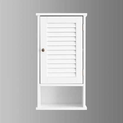 FRALIMK Medicine Cabinet, Hanging Cabinet With 3 Tiers, Single Louvered Door, Slim Wall Cabinet For Home Bathroom Bedroom, White